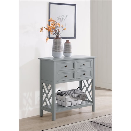 Alaterre Furniture 32 X 14 X 32, Pine with Composite Wood Top, Gray ANCT1040